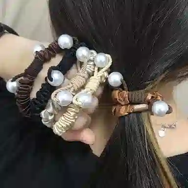 简应舒 高弹力扎头发百搭 布艺 发圈 男女同款情侣款