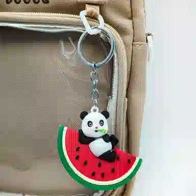 简应舒 创意可爱卡通西瓜熊猫 塑料 挂件 男女同款情侣款