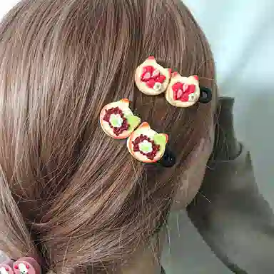 简应舒 熊熊仿真食物 树脂 发夹 男女同款情侣款
