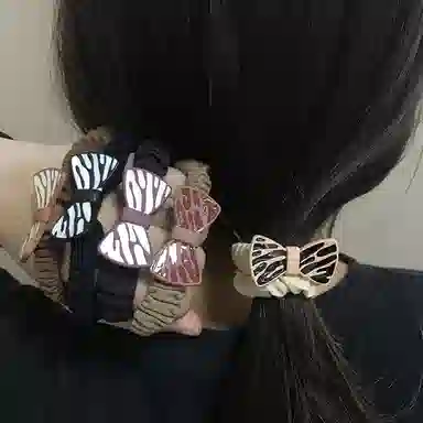 简应舒 斑马条纹时尚 亚克力 发圈 男女同款情侣款