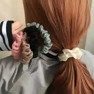 简应舒 小清新百搭 欧根纱 发圈 男女同款情侣款