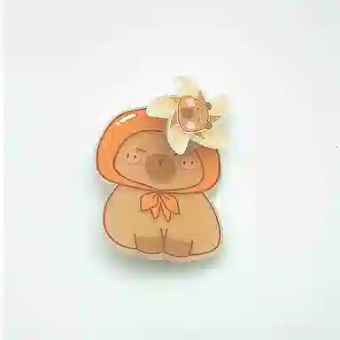 简应舒 卡皮巴拉水豚风扇 亚克力 发夹 男女同款情侣款