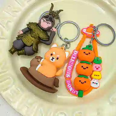 简应舒 创意可爱卡通柿柿如意书包 塑料 挂件 男女同款情侣款