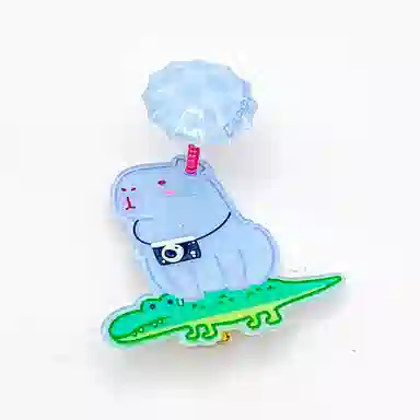 简应舒 卡通弹簧摇摆 亚克力 发夹 男女同款情侣款