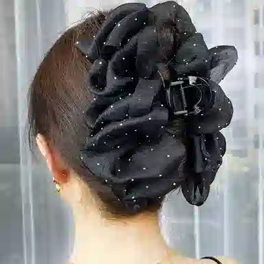 简应舒 泡泡纱后脑勺可爱简约 网纱 发夹 男女同款情侣款