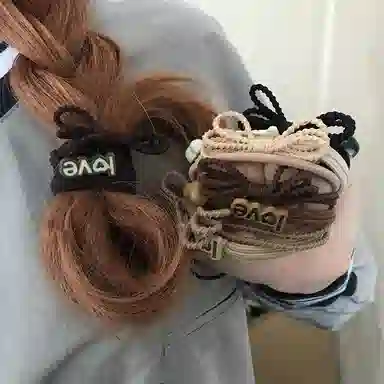 简应舒 英文字母多层 树脂 发圈 男女同款情侣款