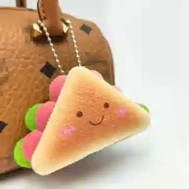 简应舒 萌趣物语随身三文治可爱车链包创意 布艺 挂件 男女同款情侣款