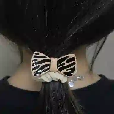 简应舒 斑马条纹时尚 亚克力 发圈 男女同款情侣款