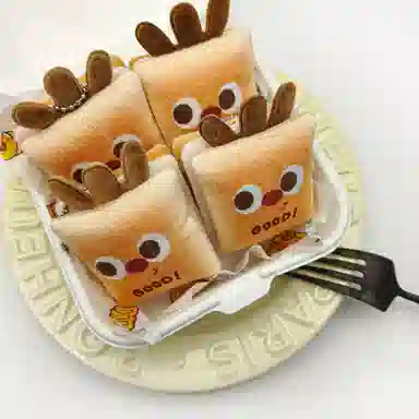 简应舒 萌趣物语随身薯条少女可爱少女心车链包创意 布艺 挂件 男女同款情侣款