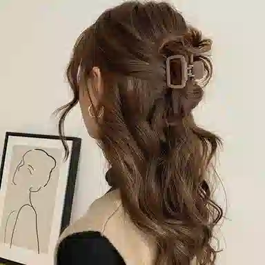 简应舒 简约百搭方形 亚克力 发夹 男女同款情侣款