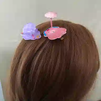 简应舒 卡通弹簧摇摆 亚克力 发夹 男女同款情侣款