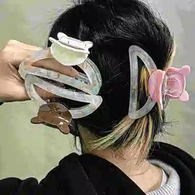 简应舒 时尚百搭高品质 亚克力 发夹 男女同款情侣款