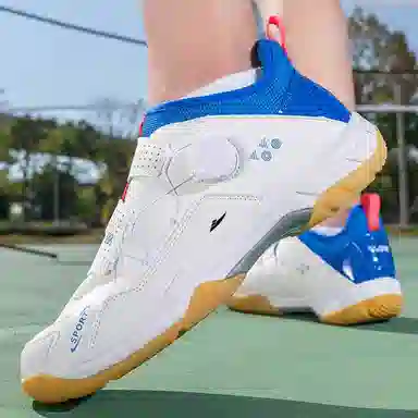 酷丁 合成革 专业训练运动体育 防滑耐磨透气 中帮 羽毛球鞋 男女同款