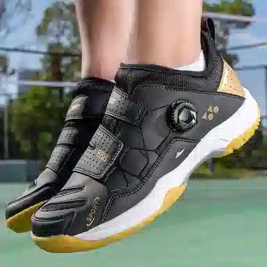 酷丁 合成革 专业训练运动体育 防滑耐磨透气 中帮 羽毛球鞋 男女同款