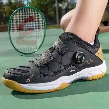 酷丁 合成革 专业训练运动体育 防滑耐磨透气 中帮 羽毛球鞋 男女同款