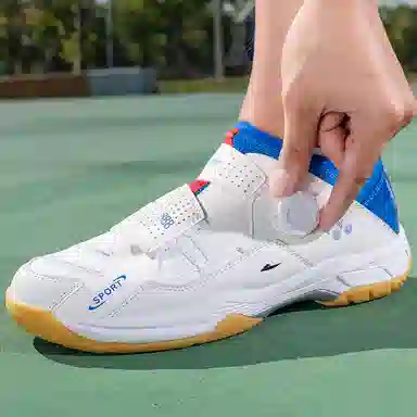 酷丁 合成革 专业训练运动体育 防滑耐磨透气 中帮 羽毛球鞋 男女同款