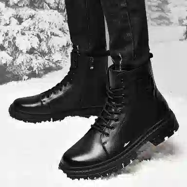 酷丁 加厚加绒 户外靴 男款 黑色