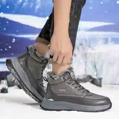 酷丁 耐磨防滑保暖防水 加绒舒适百搭 短筒 雪地靴 男款