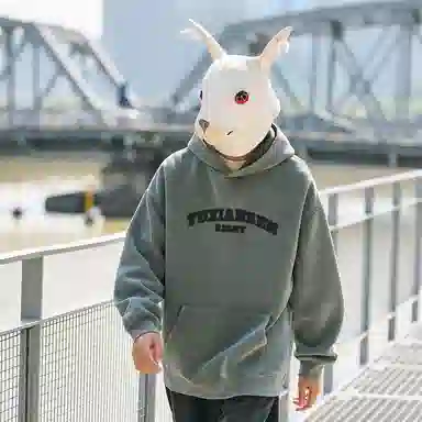 兔先森 美式高街字母印花连帽卫衣 男女同款