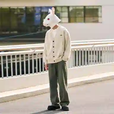 兔先森 美式复古重水洗做旧时尚潮牌直筒宽松休闲长裤牛仔裤 男女同款