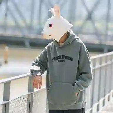 兔先森 美式高街字母印花连帽卫衣 男女同款