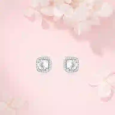 LUCA Square Blue Zircon Studs