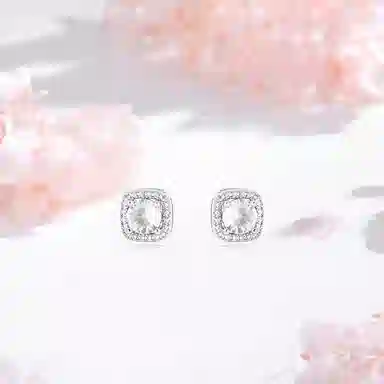 LUCA Square Blue Zircon Studs