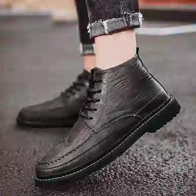 依米奴 高颜值 英伦风 经典复古 高级感 年轻 时尚潮流 脚感舒适 低调百搭 日常通勤 职场 简约帅气 轻便柔软  马丁靴 男款