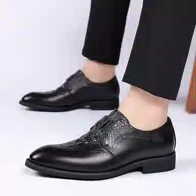 Yiminu Crocodile Brogue Oxford Black