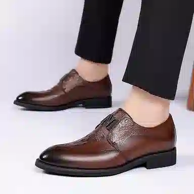Yiminu Crocodile Brogue Oxford Black