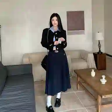 桴生 韩系法式经典融合的秋冬通勤个性短款时尚上衣截短外套 女款