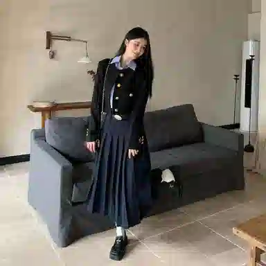 桴生 韩系法式经典融合的秋冬通勤个性短款时尚上衣截短外套 女款