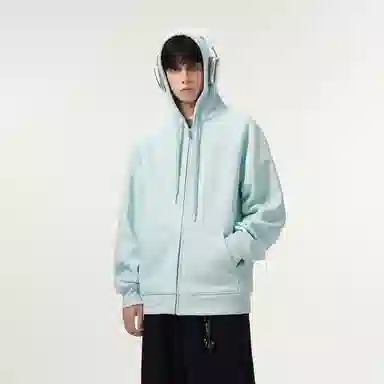 哲源 美式复古重磅开衫连帽男款春秋外套格子拼接设计感上衣潮牌百搭宽松舒适潮流痞帅情侣款休闲卫衣 男女同款