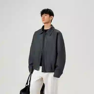 哲源 美式复古高街风上衣秋季扎染翻领做旧设计感简约外套潮牌百搭宽松大码潮流痞帅飞行员休闲夹克 男女同款
