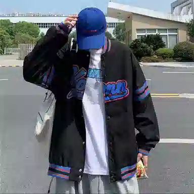 哲源 美式复古嘻哈风棒球服拼接撞色字母印花设计感春秋外套潮牌百搭宽松舒适日常通勤潮流痞帅飞行员休闲夹克 男女同款