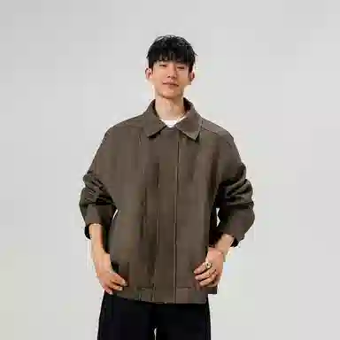 哲源 美式复古高街风上衣秋季扎染翻领做旧设计感简约外套潮牌百搭宽松大码潮流痞帅飞行员休闲夹克 男女同款