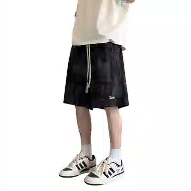哲源 美式潮流复古宽松中腰百搭舒适亲肤时尚高级感户外五分休闲短裤 男女同款