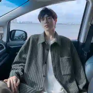 哲源 美式高街学院风秋季复古鱼骨条纹翻领单排扣设计感上衣潮牌百搭宽松舒适慵懒垂感情侣款休闲衬衫 男女同款