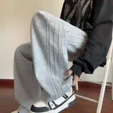 哲源 美式复古高街设计感阔腿裤户外通勤宽松百搭垂感休闲裤 男女同款