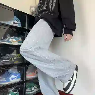 哲源 美式复古高街设计感阔腿裤户外通勤宽松百搭垂感休闲裤 男女同款