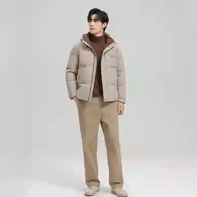 雅鹿 加厚休闲保暖连帽羽绒服 男款