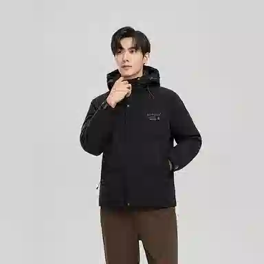 雅鹿 加厚休闲保暖连帽羽绒服 男款