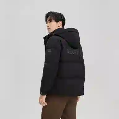 雅鹿 加厚休闲保暖连帽羽绒服 男款