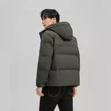 雅鹿 加厚休闲保暖连帽羽绒服 男款