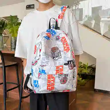 垣途者 涂鸦学生韩版初高中大学生潮流背包 牛津布 双肩包 常规 男女同款情侣款 多色