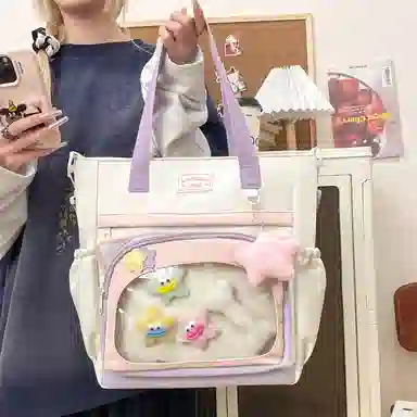 垣途者 日系少女痛包单肩补课袋上课书包 尼龙 斜挎手提包 常规 女款 多色