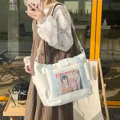 垣途者 可爱少女吧唧透明 尼龙 托特包痛包单肩包 女款 多色