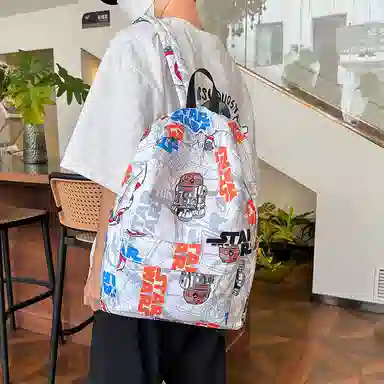 垣途者 涂鸦学生韩版初高中大学生潮流背包 牛津布 双肩包 常规 男女同款情侣款 多色