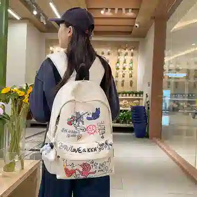 垣途者 潮牌涂鸦休闲百搭 尼龙 双肩包 男女同款情侣款 多色