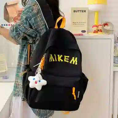 垣途者 韩版百搭大容量印花字母 复合布面料 双肩包 常规 男女同款情侣款 多色